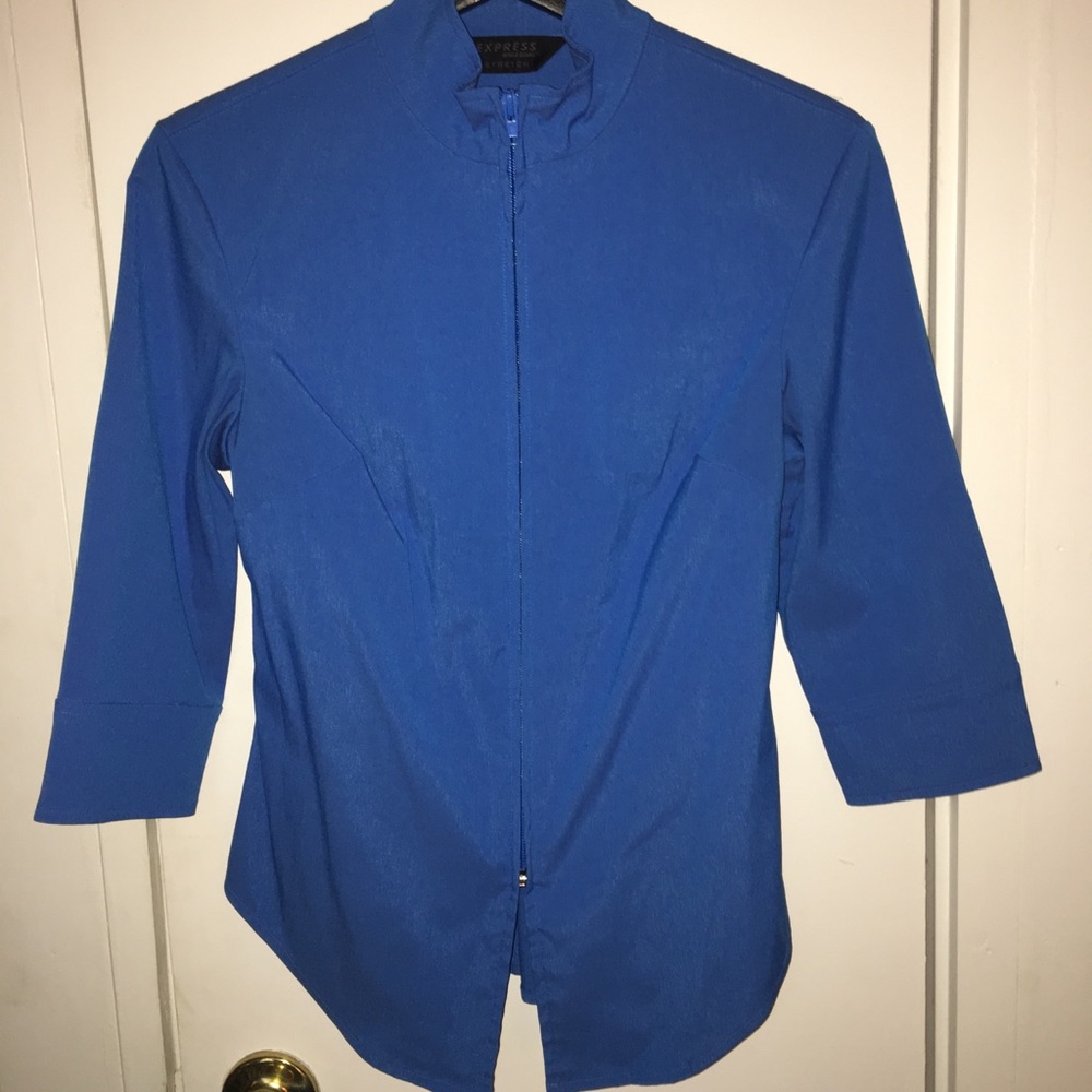 Royal Blue Zip Up Dress Shirt